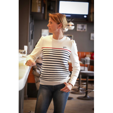 Camisola Pénélope x Saint James Maelle Cru / marinho / vermelho Motivos