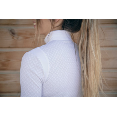 Polo de competição Sevilha Pénélope de mangas compridas Branco