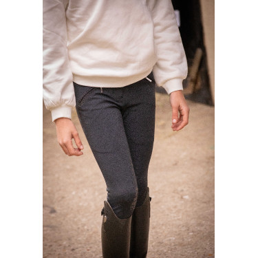 Calça de equitação Romy Pénélope infantil Cinza mesclado Cinzento