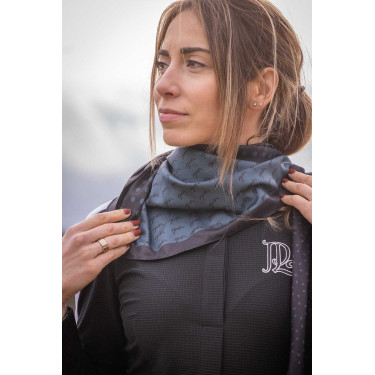 Lenço Pénélope Mya Preto / azul-petróleo