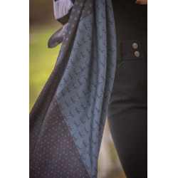 Lenço Pénélope Mya Preto / azul-petróleo