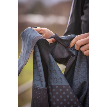 Lenço Pénélope Mya Preto / azul-petróleo