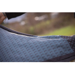 Lenço Pénélope Mya Preto / azul-petróleo