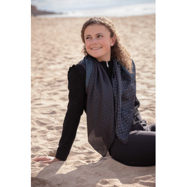 Lenço Pénélope Mya Preto / azul-petróleo