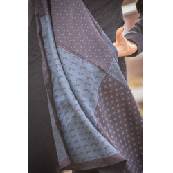 Lenço Pénélope Mya Preto / azul-petróleo