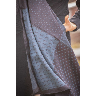 Lenço Pénélope Mya Preto / azul-petróleo