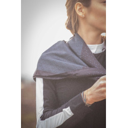 Lenço Pénélope Mya Preto / azul-petróleo