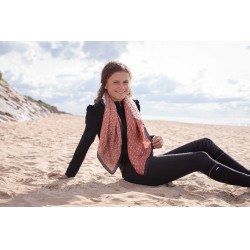 Lenço Pénélope Mya Cru / ferrugem Branco