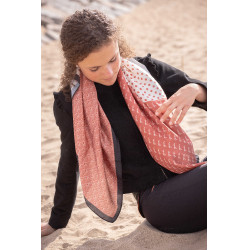 Lenço Pénélope Mya Cru / ferrugem Branco