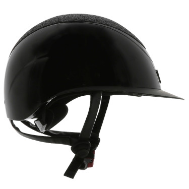 Capacete Equithème Wings Preto brilhante lamê