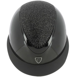 Capacete Equithème Wings Preto brilhante lamê