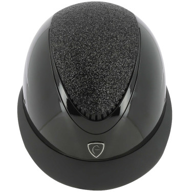 Capacete Equithème Wings Preto brilhante lamê