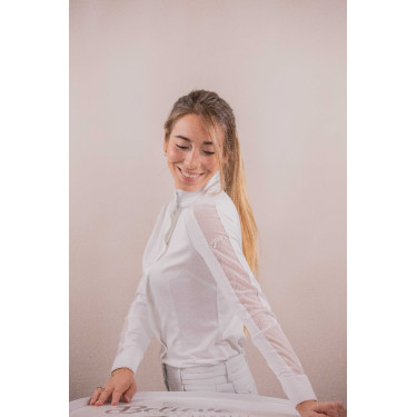 Polo de competição Pénélope Las Honey de mangas compridas Branco