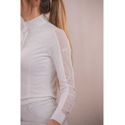 Polo de competição Pénélope Las Honey de mangas compridas Branco