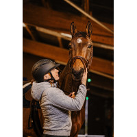 Capacete Equithème Agris viseira larga Preto prateado