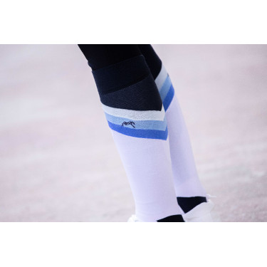 Meias de equitação Pénélope Fun Azul / branco Meias de equitação Pénélope Fun Azul / branco
