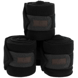 Bandagens de polo Equithème em conjunto de 4 Preto