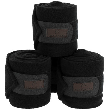 Bandagens de polo Equithème em conjunto de 4 Preto