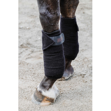 Bandagens de polo Equithème em conjunto de 4 Preto