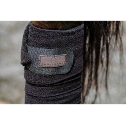 Bandagens de polo Equithème em conjunto de 4 Preto