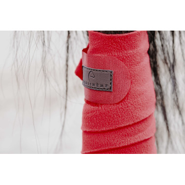 Bandagens de polo Equithème em conjunto de 4 Vermelho Bandagens de polo Equithème em conjunto de 4 Vermelho