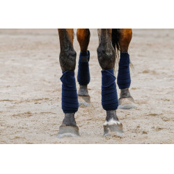 Bandagens de polo Equithème em conjunto de 4 Marinho Azul-marinho