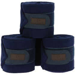 Bandagens de polo Equithème em conjunto de 4 Marinho Azul-marinho