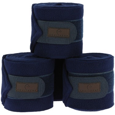 Bandagens de polo Equithème em conjunto de 4 Marinho Azul-marinho