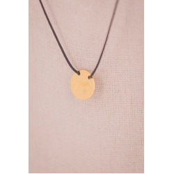 Colar Adelya Pénélope corda preta Dourado Ouro