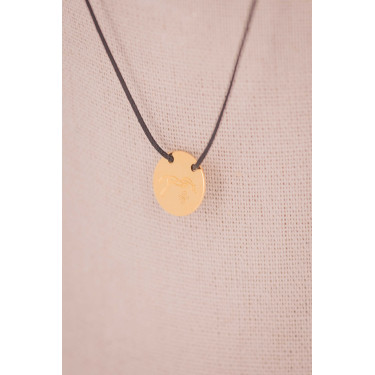 Colar Adelya Pénélope corda preta Dourado Ouro Colar Adelya Pénélope corda preta Dourado Ouro