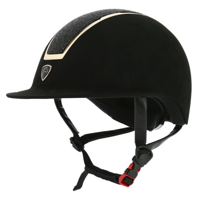 Casque Equithème Glint Lamé Noir / or rose nouveau modèle