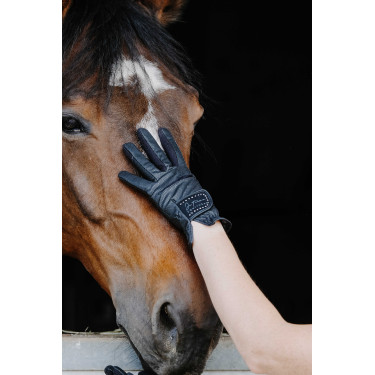 Luvas Je t'aime Equithème Strass Preto