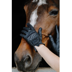 Luvas Je t'aime Equithème Strass Preto
