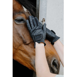 Luvas Je t'aime Equithème Strass Preto