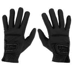 Luvas Je t'aime Equithème Strass Preto