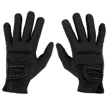 Luvas Je t'aime Equithème Strass Preto