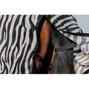 Camisa Riding World Belly Mesh Preto / branco padrão zebra Motivos