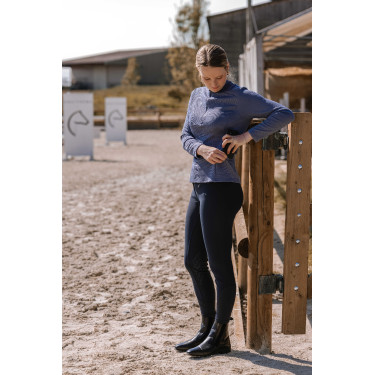 T-shirt Equithème Originals Emily mulher Azul / cinza