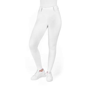 Legging com assento em silicone Equithème Alizé mulher Branco
