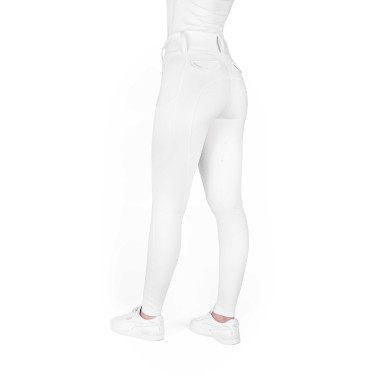 Legging com assento em silicone Equithème Alizé mulher Branco
