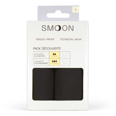 Pack de 2 cuecas Smoon fluxo médio e abundante Preto
