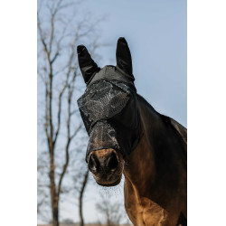 Máscara anti-moscas anti-UV Equithème Soft com nariz Preto