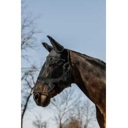 Máscara anti-moscas anti-UV Equithème Soft com nariz Preto