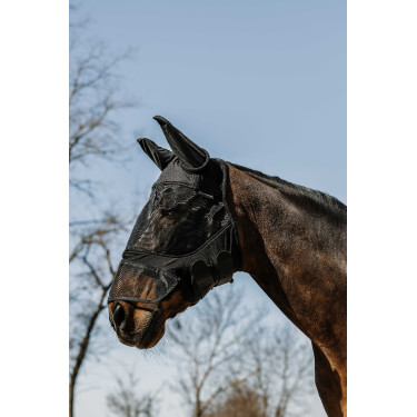 Máscara anti-moscas anti-UV Equithème Soft com nariz Preto