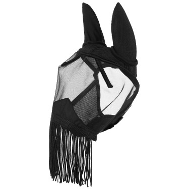 Máscara anti-moscas anti-UV Equithème com Franjas Preto Máscara anti-moscas anti-UV Equithème com Franjas Preto