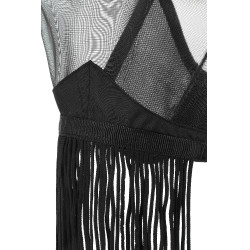 Máscara anti-moscas anti-UV Equithème com Franjas Preto Máscara anti-moscas anti-UV Equithème com Franjas Preto