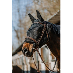 Máscara anti-moscas anti-UV Equithème Anatomic Preto