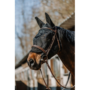 Máscara anti-moscas anti-UV Equithème Anatomic Preto