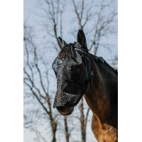 Máscara anti-moscas anti-UV Equithème 2 en 1 Preto