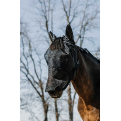 Máscara anti-moscas anti-UV Equithème 2 en 1 Preto Máscara anti-moscas anti-UV Equithème 2 en 1 Preto